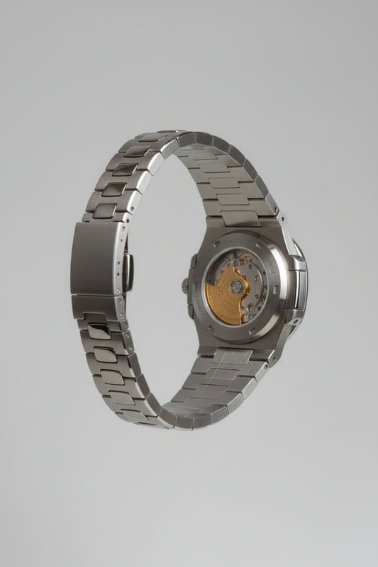 Cushion-Case Steel Bracelet Watch